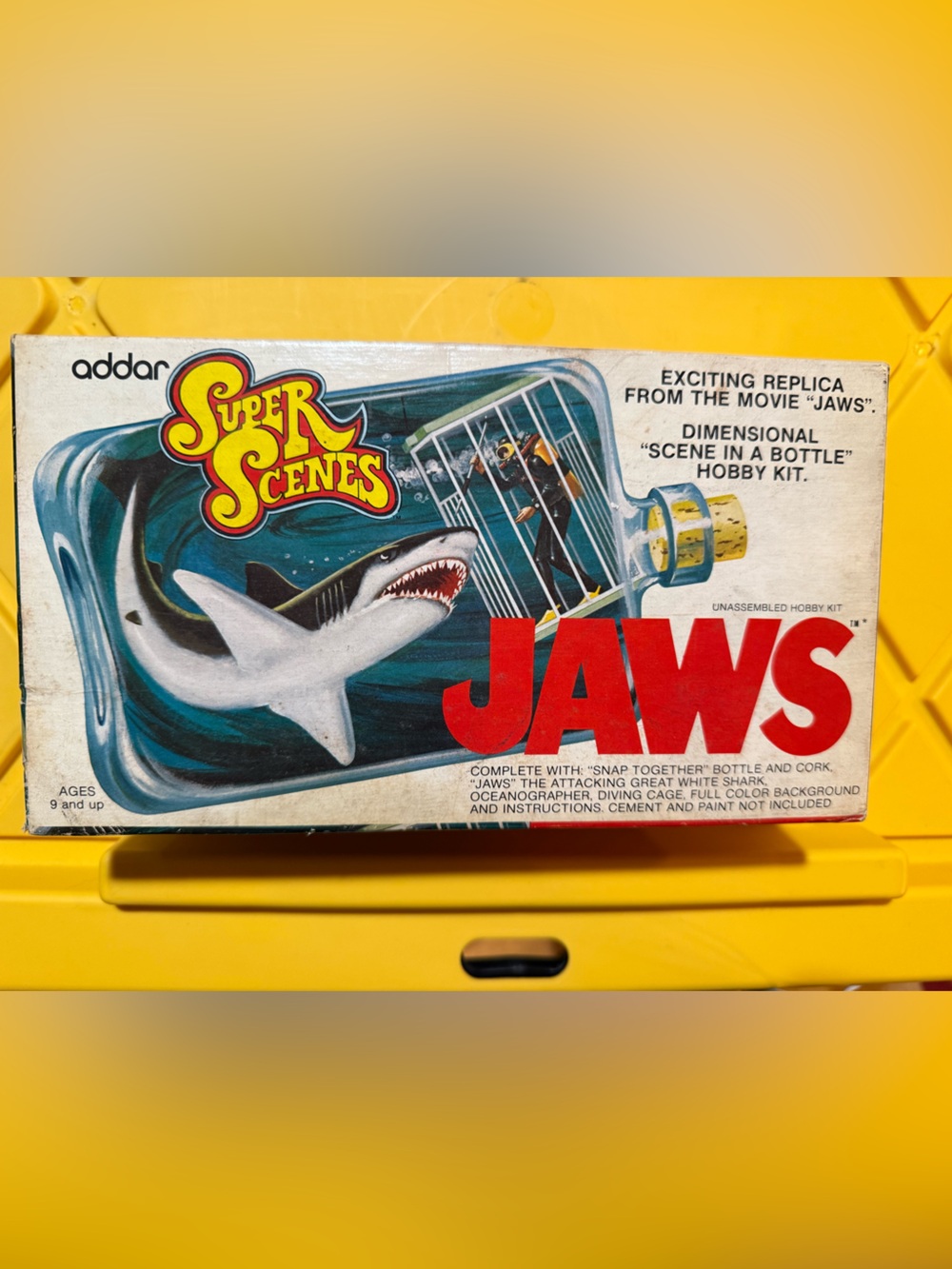 Vintage Addar Super Scenes Jaws Movie Replica scene in a bottle Kit